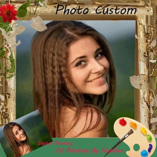 HUACAN DIY Pictures By Number Photo Custom Oil Painting By Numbers Photos Portrait Kits Drawing Canvas Wall Art Home Decoration