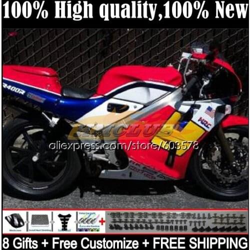 Body For HONDA RVF VFR 400 R RR CC NC35 94 95 96 97 98 36CL.192 VFR400 R V4 VFR400R 1994 1995 1996 1997 1998 Fairing Repsol red