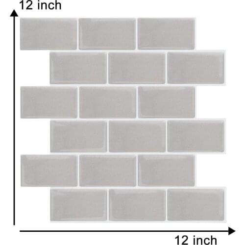 2.5mm Subway Wall Tiles Strong Adhesive Wallpaper Peel and Stick Premium Wall Sticker - 1 Sheet