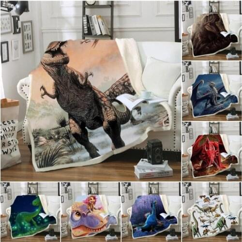 3D Animal Dinosaur Blankets Throw Nap Blankets Bedding Sheet Sofa Cover Tyrannosaurus Bedding