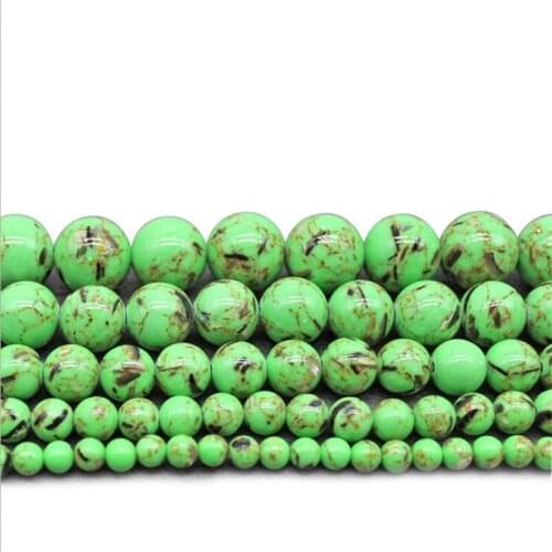 Wholesale Natural Stone Turquoises Sea Sediment Agates Malachite Beads Loose Beads 4/6/8/10/12mm For Jewelry Making DIY Bracelet