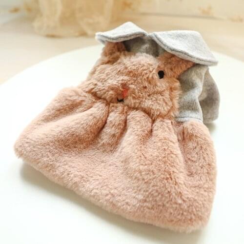 Plush Pet Dog Clothes Cat Dress Thickened Cute Doll Collar Woolen Fabric Autumn Winter Warm Dogs Clothing Chihuahua Dogs Skirts