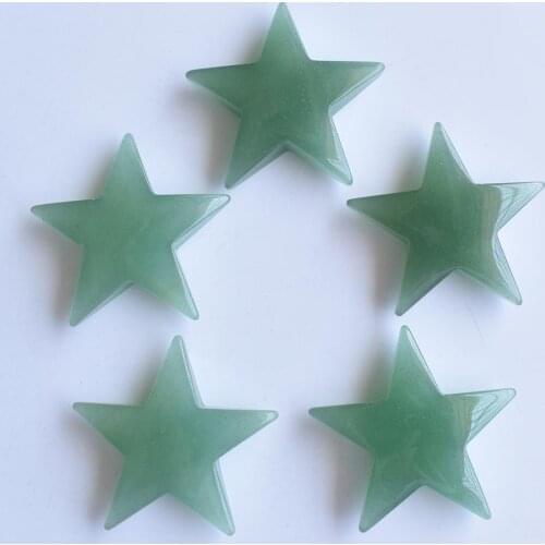 2020 new fashion natural Green Aventurine five pointed star shaped pendant jewelry wholesale 5pcs/ lot free shipping