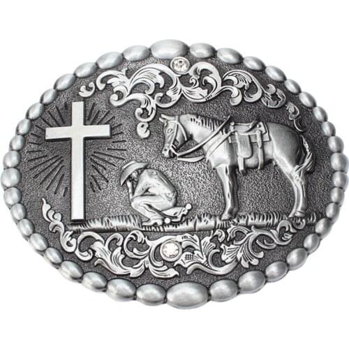 Confessor Praying person belt Buckle horse cow buckle