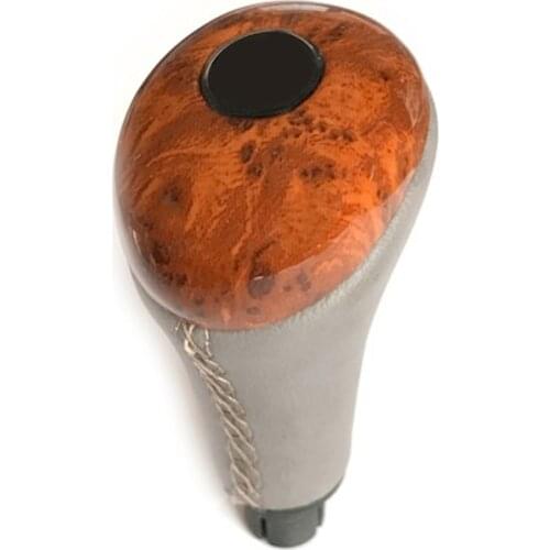 Mercedes w126 Gear Knob Shift Stick Wood Mahogany Grey Leather S Class 1981-1991