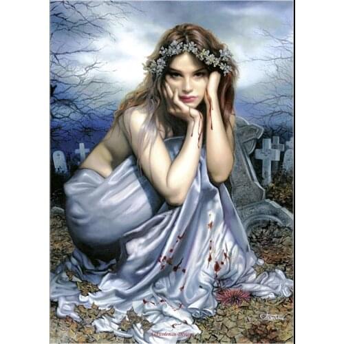 Counted Cross Stitch Kits Needlework Embroidery - 14 ct Aida DMC Color DIY Arts Handmade Home Decor - Bleeding Girl