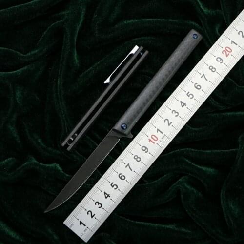 Magic Pen folding knife M390 blade titanium CF steel handle outdoor camp hunting survival pocket fruit kitchen knives EDC tools