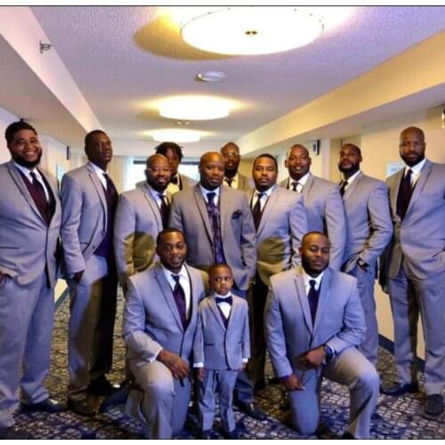 Light Purple Mens Suits Slim Fit Tuxedo For wedding 2 Pieces Plus Size Prom Business Blazer For Wedding Party (Jacket+ Pants)