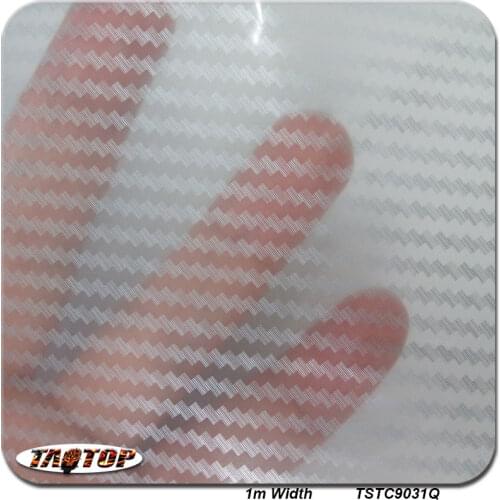 TSTC9031Q 1M * 10M White Transparent Carbon fiber Hydrographics Film Water Transfer Printing Films