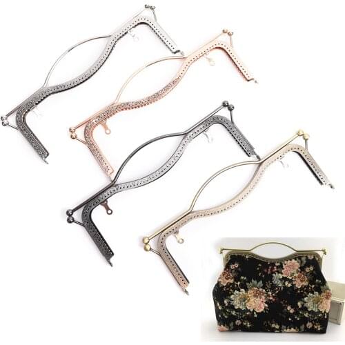 4 Colors 1pc Fashion Women Bags Handle Handbag Clasp Lock Arch Frame Accessories 27cm Metal DIY Coin Purse Bag Handle