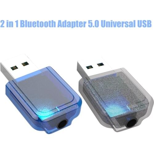 2 in 1 Bluetooth Adapter 5.0 Universal Desktop Computer LED Flashing Audio Transmitter Transceiver
