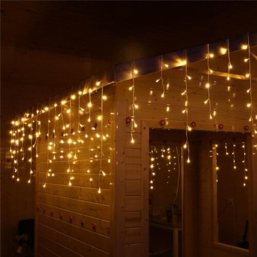 256 LED Icicle Curtain 6M X 1M 8 Modes Light String Wedding Party Home Garden Bedroom Outdoor Indoor Wall Decorations