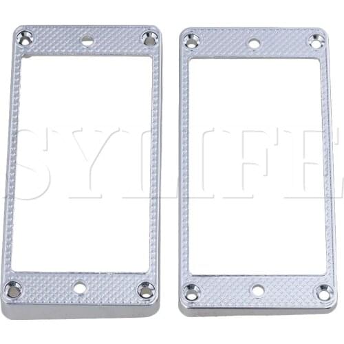 2x Chrome Metal Electric Guitar Curved Humbucker Pickup Mounting Rings
