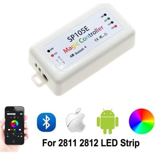 5-24V SP105E Smart Bluetooth APP LED Strip Controller Universal Support 16 IC WS2811 Bluetooth Controller