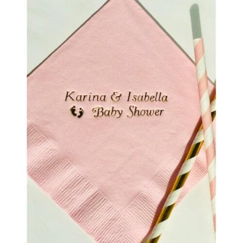50 Personalized Napkins Personalized Napkins Baby Shower Custom Cocktail Beverage Paper Party Monogram Custom Luncheon Avail