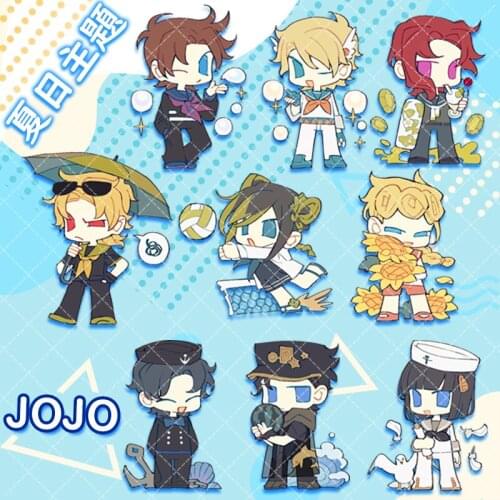 Anime JoJos Bizarre Adventure Cartoon Stand Figure Acrylic Keychain Jolyne Cujoh Pendant Charm Keyring Model plate Xmas Gifts