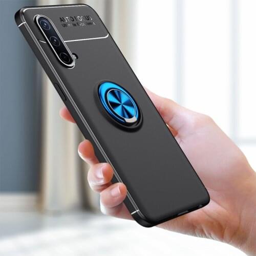 Case For Oneplus Nord CE 5G Metal Finger Ring Holder Soft TPU Shockproo Cover For Oneplus Nord N10 N100 N200