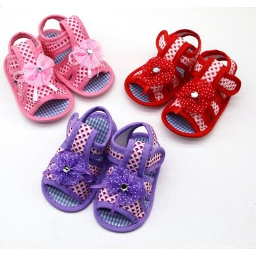 Kids Baby Girl Soft Sole Summer Shoes Anti-slip Prewalkers Floral Design First Walkers Walking Shoes For Baby Girls