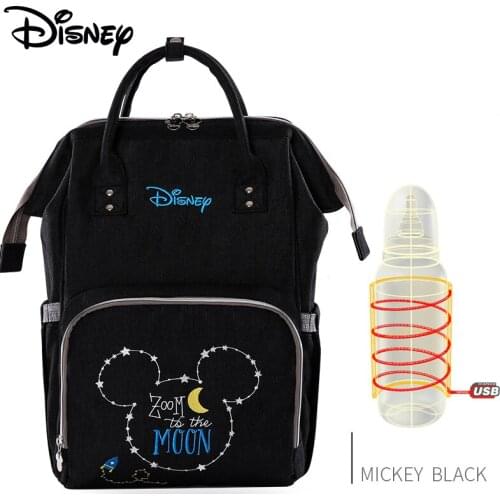 Disney Oxford USB Upgraded version Thermal Insulation Bag High-capacity Baby Feeding Bottle Bags Diaper Bags Insulation Bags