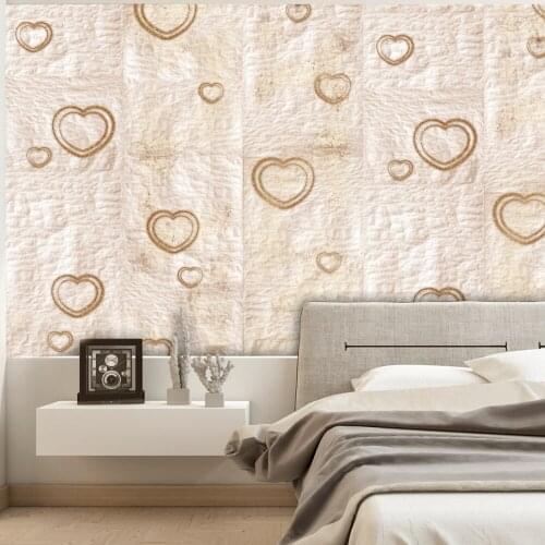 Wall mural-gold heart-50x1000 cm
