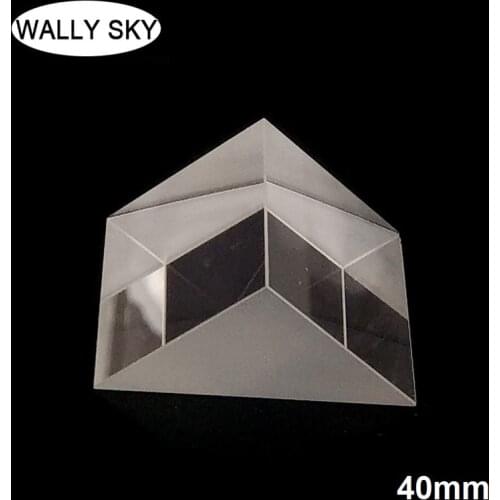 Isosceles Right Angle Prism 40x40x40mm Optical Glass Visual Image Measurement Total Reflection Triangular Prism Physical Optics