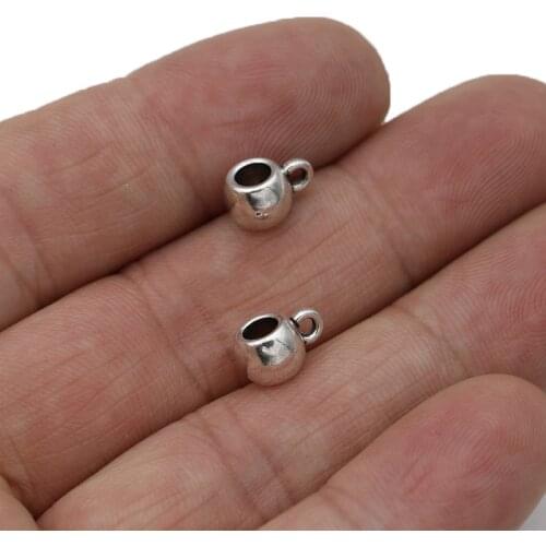 JAKONGO Antique Silver Plated Bail Connector Beads for Jewelry Making Bracelet DIY Handmade Craft 3mm 20pcs
