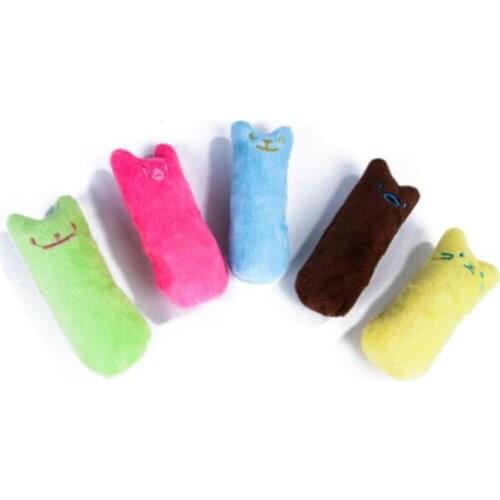 JOYLIVE Claws Thumb Bite Cat Grinding Rod Teeth Grinding Catnip Toys Funny Interactive Plush Cat Pet Kitten Chewing Vocal Toy