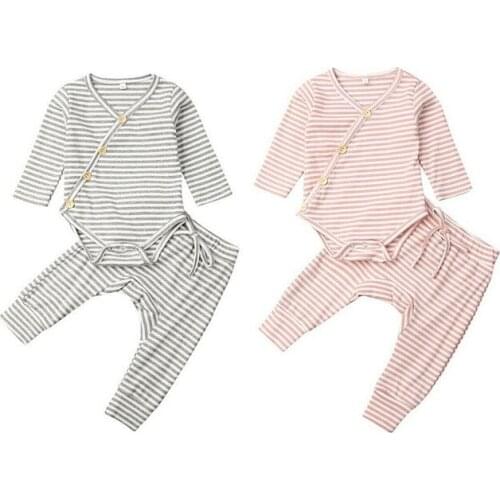 Baby Spring Autumn Clothing Newborn Baby Boy Long Sleeve Tops Romper Jumpsuit Pants Cotton Ribbed Outfits 2Pcs Clothes Sets