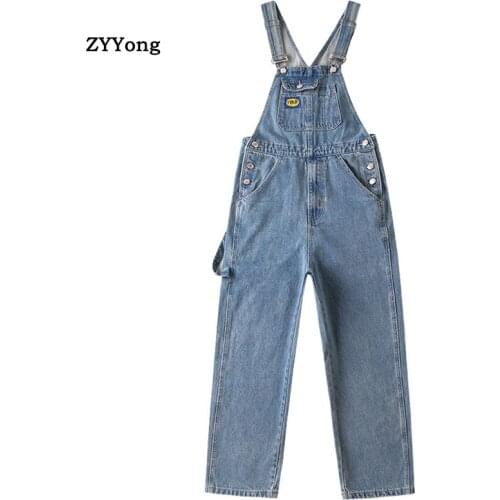 2020 New Bib Overalls For Man Suspender Pants Mens Jeans Jumpsuits High Street Sping Autumn Fashion Denim Male Size S-2XL