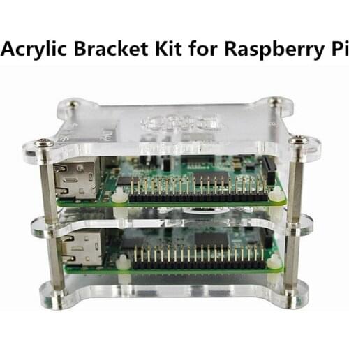 Acrylic Bracket Kit for Raspberry Pi3 Raspberry Pi 4 Model B Acrylic Protection Case Clear Box Cover DIY Maker Training Assembly