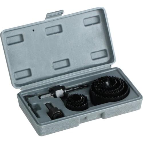 11 Pcs Hole Saw Cutting Set Kit 3/4" - 2 1/2" Wood Sheet HSS Metal Drill Bits Wood Metal Cutter Circular Round Case Drill Bits