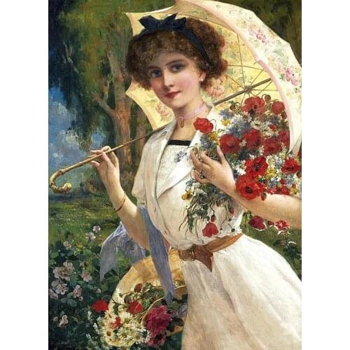 Cross Stitch Kits Beautiful Umbrella Lady Needlework Embroidery Crafts 14CT Unprinted DIY Arts Handmade Home Decor