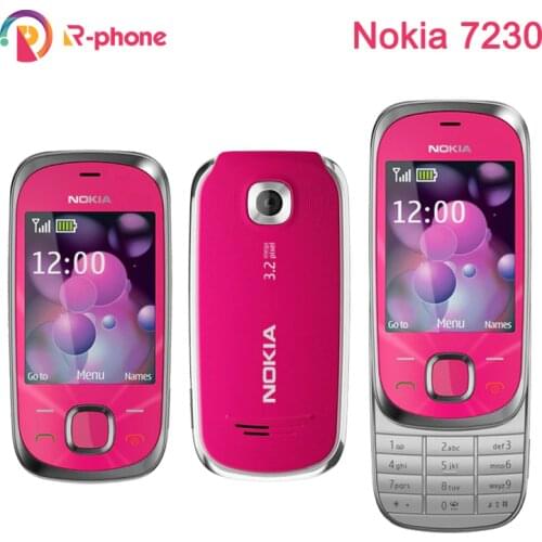 Original Nokia 7230 2G GSM Unlocked Mobile Phone Refurbished Cellphone & English Russian Hebrew Arabic Keyboard