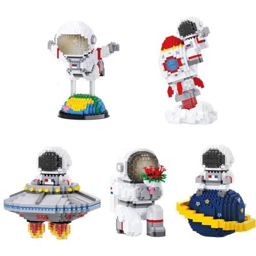 2021 New Astronaut Planetary Series Various Model Small Particle Building Blocks Educational Childrens Toy Gift