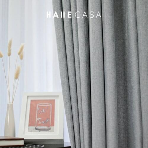 Pure Color Morandi Blackout Curtains for Bedroom Simple Nordic Cotton Linen Living Room curtains for Bay Window Blinds Drapes