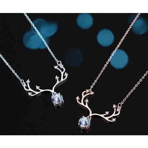 White Rose Gold Moissanite Necklace 1ct 925 Silver Set Zircon Necklaces For Women Wedding Gift Yilu Has You Pendants Jewelry