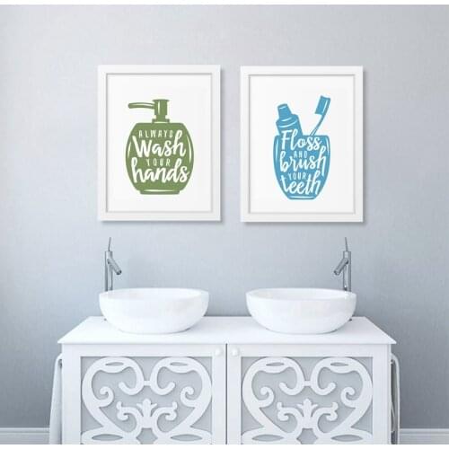 Bathroom related posters with quote Canvas Printing Wash Your Hands Bathroom Painting Toilet Vintage Posters Wall Art Decoration
