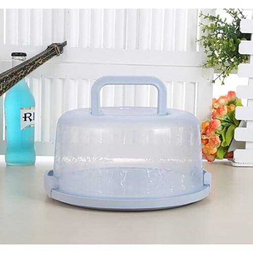 Foldable buckle portable insect-proof plastic round cake box dessert sandwich box cake storage box