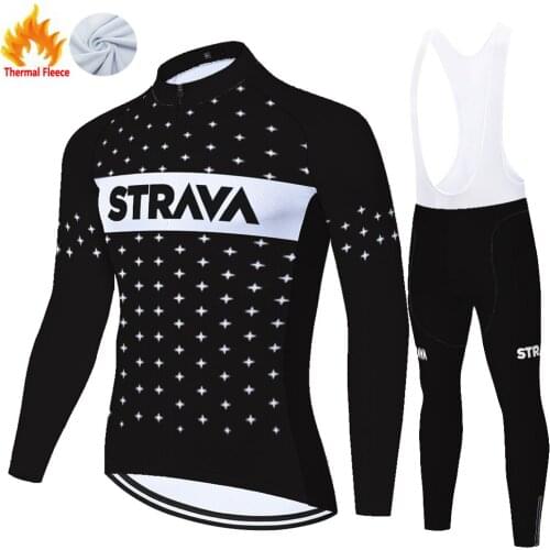 Strava ciclismo 20D gel pad Winter Thermal Fleece warm 2021 bike clothes long sleeve conjunto ciclismo masculino bike pants set