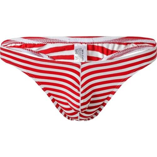 New Men Underwear Briefs Modal Cueca Striped Shorts Thong Breathable Fitness Underpants Thongs Slip Homme Underwear Briefs