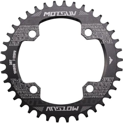 MOTSUV Bicycle Crank 104BCD Round Shape MTB Chainring Bicycle Chainwheel Bike Circle Crankset Single Plate