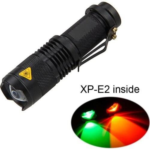 XP-E2 Red Green Blue Light XM L2 T6 Led Flashlight Hunting Zoomable Torch Lamp For Fishing Hunting Outdoor Lantern