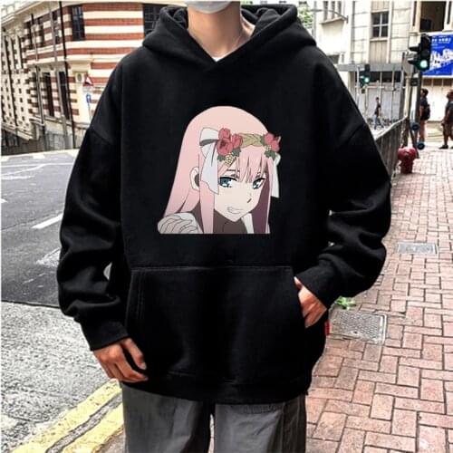 Japan Anime Darling In The Franxx Zero Two Kawaii Hoodies Sweatshirt Harajuku Princess Cartoon Pullover Unisex Oversized Hoodies