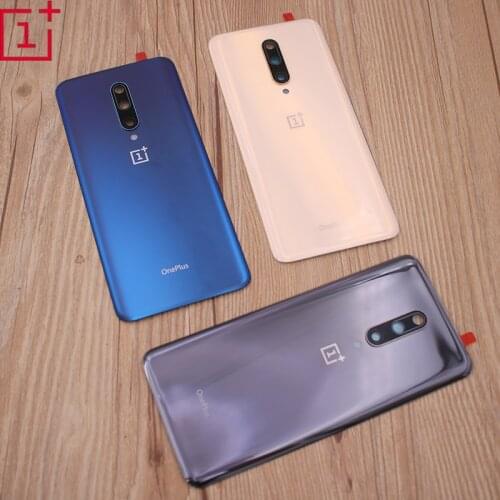 7Pro Rear Housing For Oneplus 7 Pro One Plus 7 pro 1+7pro Glass Back Cover Repair Parts Battery Door Case& Logo Camera Lens Glue