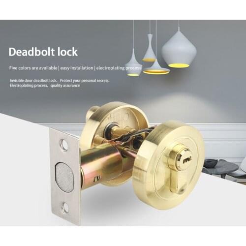 ZFOND Round Handle Atresia Zinc Alloy Door Knobs Invisible Locks Entrance Interior Passage Locks Deadbolt Locks Firedoor Locks