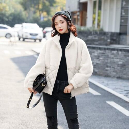Womens Coat Winter dress imitation velvet stitching short cotton dress student baseball cotton clothing cotton wool