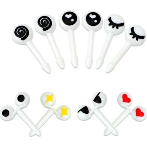 Tableware Food Picks Decorative Gadgets Kitchen Tool Lovely Cartoon Eyes 10pcs/set Fruit Snack Toothpick