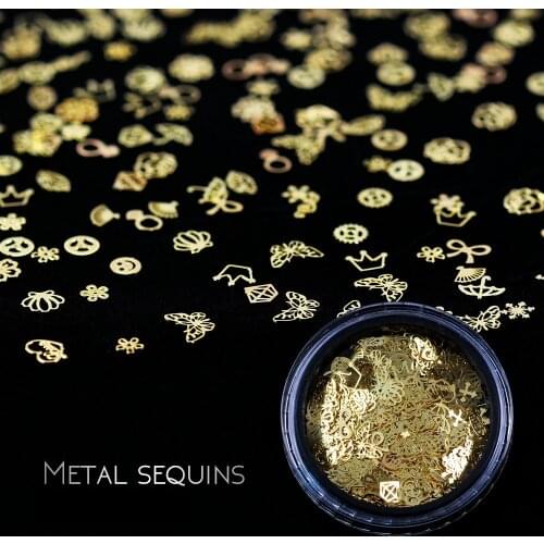 1 Box Mixed Glitter Metal Nail Art Decoration 3D Mix Frame UV Resin Epoxy Mold Filling Material Jewelry Making Nail Decoration