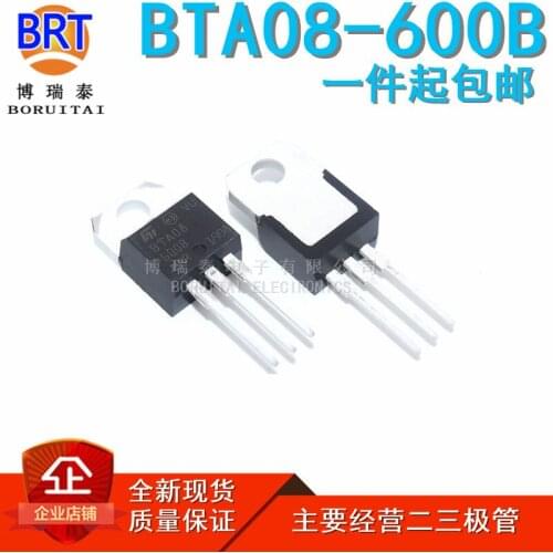 10pcs/lot BTA08-600B BTA08-600 BTA08 Triacs 8.0 Amp 600 Volt TO-220 thyristor new original
