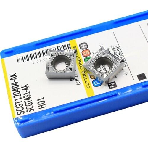 10PCS aluminum alloy blade SCGT120404 AK H01 stainless steel outer round aluminum blade lathe tools SCGT120404 CNC machine tool